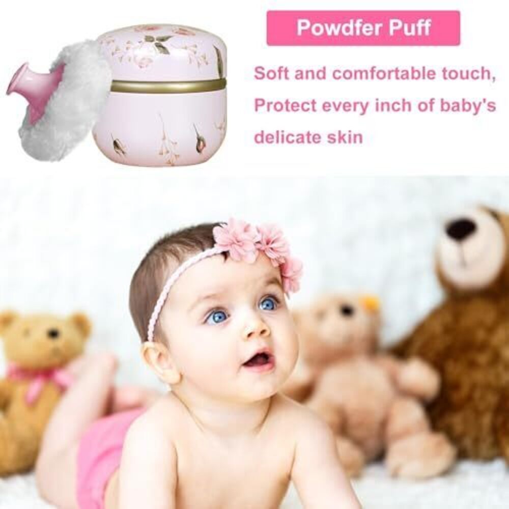 Body Powder Puff And Container For Dusting Powder, Women Powder Puff And Powder - Picture 5 of 5